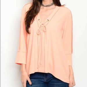 Quarter Sleeve Peach Blouse